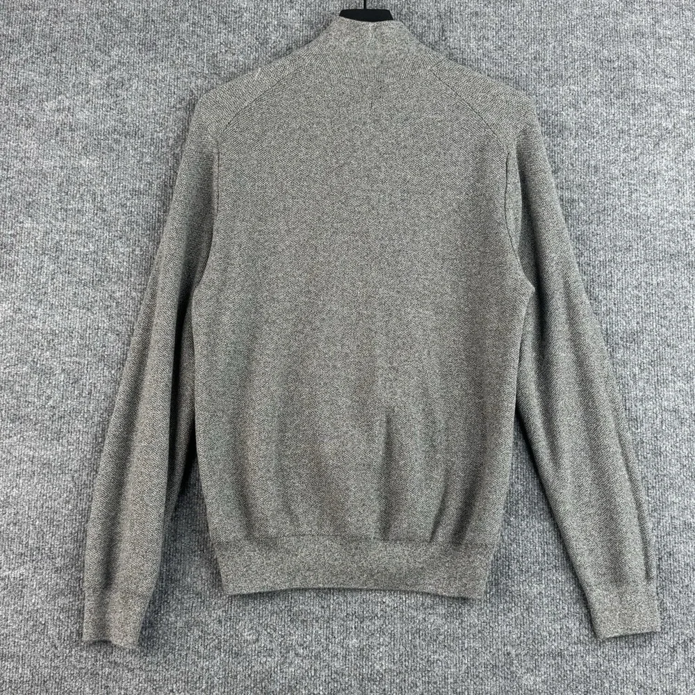 Polo Ralph Lauren Quarter Zip Sweater Mens M Gray Pima Cotton Knit Pony Logo